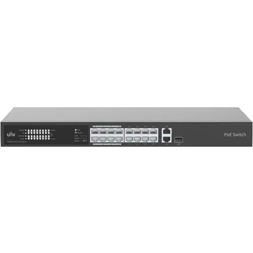 Switch 16 porturi PoE, 1 port Gigaethernet, 1 port Combo - UNV NSW2020-16T1GT1GC-POE-IN Retur gratuit