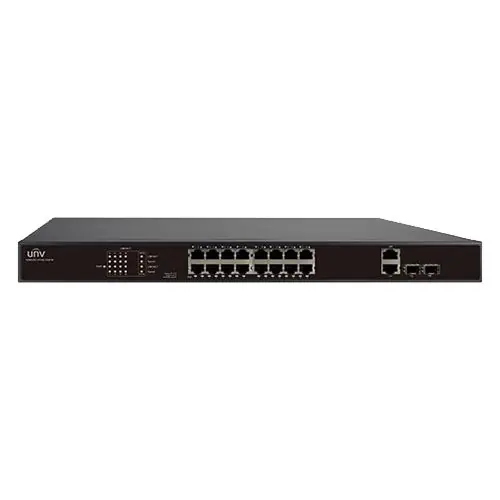 Switch 16 porturi PoE 100Mps, 2 x porturi Combo 1000Mbps - UNV Cel mai bun preț