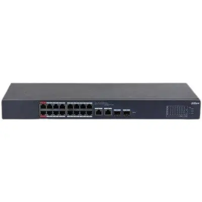 Switch PoE Dahua 16+2 Port, PoE 16x RJ45 10/100, Combo: 2x RJ45 10/100/1000 2x SFP 1000, 135 W, Cloud Management Mai ieftin