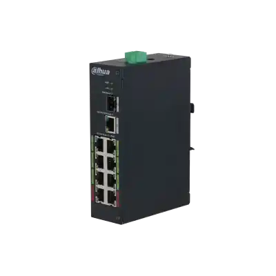Switch Dahua cu 8 porturi, PoE si 2 Porturi UPLINK, 120W, 1000 Mbps, 48-57V DC, ePoE pana la 800m, LR2110-8ET-120-V2 Ultima șansă