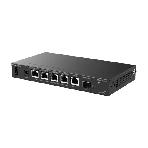 Router 5 x RJ45 2.5G (4 x PoE+), 1 x SFP+ 10G, Multi-WAN, Cloud Management - Ruijie Reyee RG-EG406XS-P Reducere