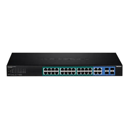 Switch 28 porturi Gigabit Web Smart, 24 x PoE+, 4 x Gigabit/SFP - TRENDnet TPE-2840WS Ofertă