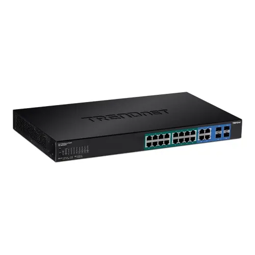 Switch Web Smart, 16 x Gigabit PoE+, 4 x Gigabit/SFP, putere 370W - TRENDnet TPE-1620WSF Disponibil imediat
