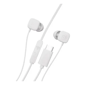 Chilipir Casti audio cu fir si microfon square usb-c Maxell, Albe