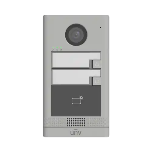 Preferatul clienților Post exterior videointerfon TCP/IP pentru 2 familii, IR, IK08 - UNV OEU-202S-HMK2