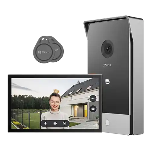 Retur ușor Kit video-interfon, monitor tactil 7 inch, 2 fire, camera 2MP, IR 5m, SDcard, Wi-Fi6 - EZVIZ CS-HP5-2MP
