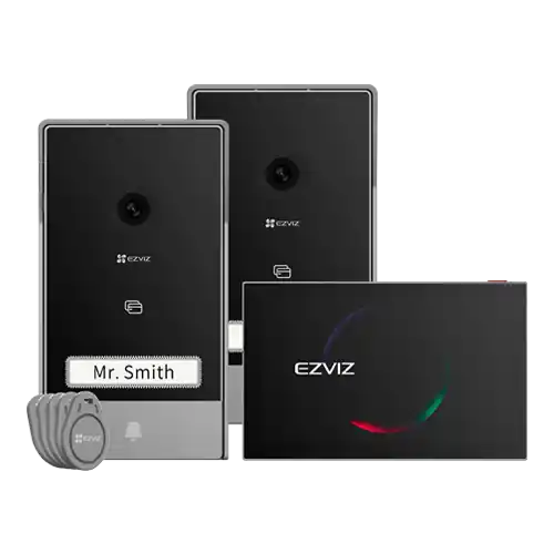 Plată sigură Kit video-interfon, monitor tactil 7, 2 posturi exterioare, camera 2K, audio, IR 6m, Wi-Fi - EZVIZ CS-HP7(3MP,2-Entry Kit)