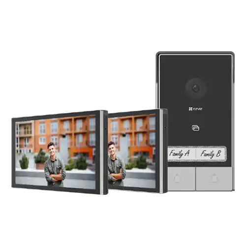 Cel mai bun preț Kit video-interfon 2 familii, 2 x monitor tactil 7, camera 2K, audio, IR 6m, Wi-Fi6 - EZVIZ CS-HP7(3MP,2-Family Kit)