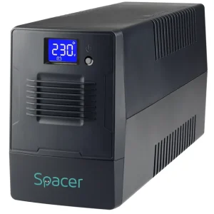 Doar azi UPS Spacer Line Int. cu management, LCD, 800VA/ 480W, AVR, 2 x socket Schuko, display LCD, 1 x baterie 12V/9Ah, conector USB,