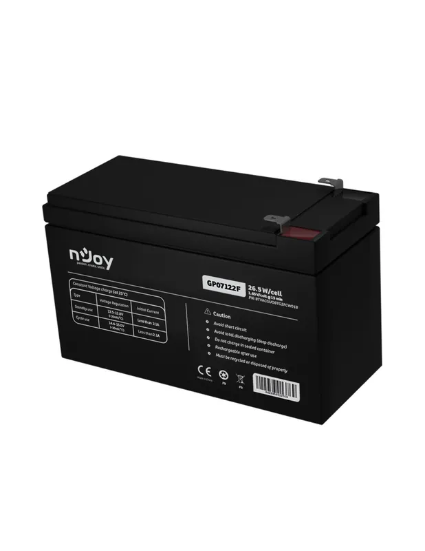 UPS- acumulatori Njoy GP07122F | Baterie UPS  | 12 V | 7 A | Borne F2 | 27 W | 151 x 65 x 95 mm "BTVACGUOBTG2FCW01B" (timbr Cel mai bun preț
