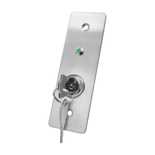 Retur ușor Buton de iesire cu cheie, montaj ingropat, inox, LED, NO-NC-COM, 115 x 40 mm CSK-408SLED