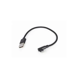 Cablu alimentare si date GEMBIRD, pt. smartphone, USB 2.0 (T) la Lightning (T) 90 grade, 0.2m, negru, "CC-USB2-AMLML-0.2M" Popular