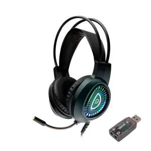 CASTI gaming Spacer RGB, cu fir, standard, utilizare gaming, microfon pe brat, conectare prin adaptor USB 2.0 sau Jack 3.5 mm x Doar azi