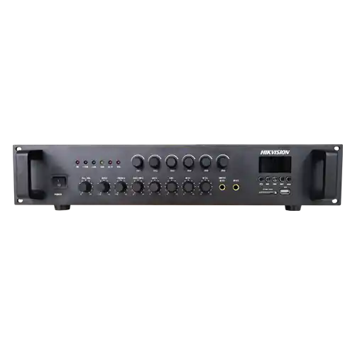 Amplificator Analog, 120W, 6 zone, 2xAUX, EMC IN, 2xMic, Bluetooth, USB, SD Card, MP3 - HIKVISION DS-QAE0A120G1-VB6 Cel mai vândut