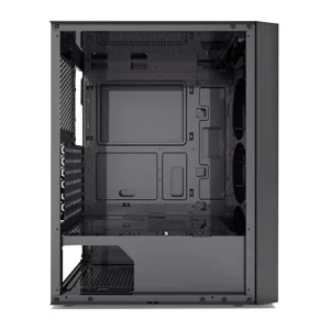 Livrare expres CARCASA PCCOOLER, Middle Tower, ATX, fara sursa, sticla securizata, 3 ventilatoare incluse, iluminare ARGB, negru, USB 3.2 gen 1