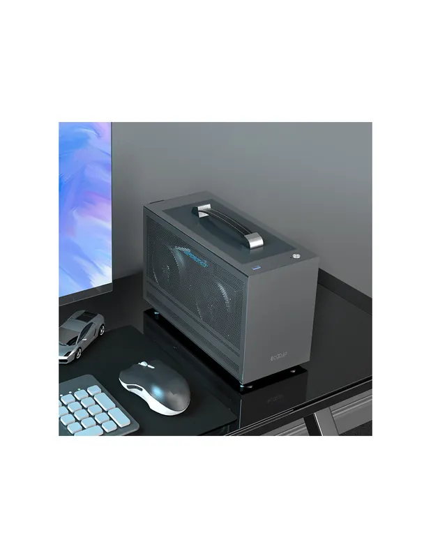 Preț mic CARCASA PCCOOLER, Mini Tower, ITX, fara sursa, fereastra laterala tip MESH, gri, USB 3.2 gen 1 x 1, USB Type-C x 1, "MINI I100G
