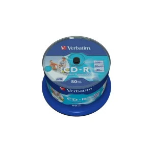 CD-R VERBATIM700MB, 80min, viteza 52x,50 buc, spindle, printabil, "AZO Wide Inkjet Printable" "43438" Cel mai bun preț