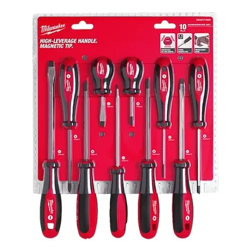 Doar azi Trusa profesionala cu 10 surubelnite Tri-Lobe, maner ergonomic, varf magnetic - Milwaukee MLWK-4932471808