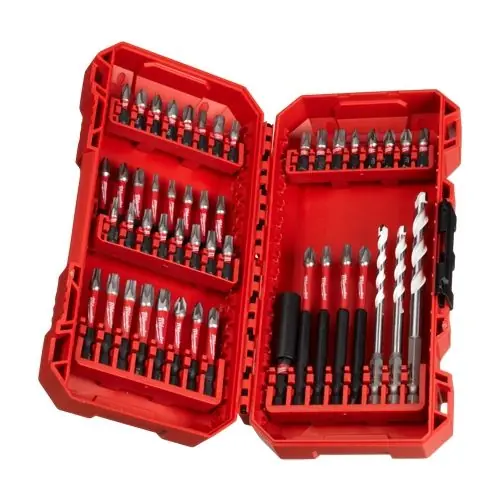 Expediere rapidă Trusa profesionala cu 44 de biti + suport magnetic + 3 burghie, Shockwave Impact Duty - Milwaukee MLWK-4932492005