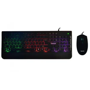 KIT gaming SPACER USB INVICTUS, tastatura RGB rainbow + mouse optic 7 culori, black, "SPGK-INVICTUS" (include TV 0.8lei) Ofertă