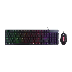 Reduceri KIT gaming SPACER USB, tastatura RGB rainbow + mouse optic 7 culori, black, "SP-GK-01" (include TV 0.8lei)