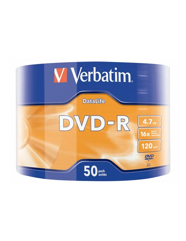 Disponibil imediat DVD-R VERBATIM4.7GB, 120min, viteza 16x, 50 buc, Single Layer, shrink wrap, "Matt Silver" "43791"