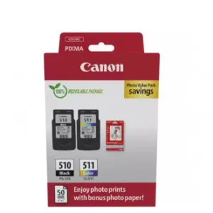 Calitate înaltă Canon pachet cartuse cearneala PG-510/CL-511 Photo value pack, capacitate negru: 9ml, Color: 9ml, Compatibil cu: PIXMA iP2700, PIXMA iP2702, PIXMA MP230, PIXMA MP240, PIXMA MP250, PIXMA MP252, PIXMA MP260, PIXMA MP270, PIXMA MP272, PIXMA MP280, PIXMA