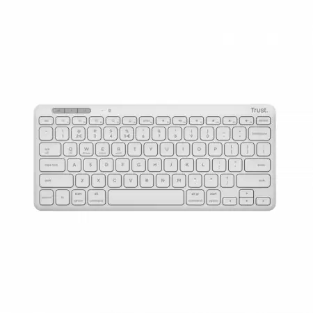 Tastatura Trust Lyra Wireless, conexiune USB-A, USB-C 1.1, distanta acoperire wireless 10m, 1x AAA baterie, compatibila cu laptop, pc, Bluetooth devices, tableta, alba Discount