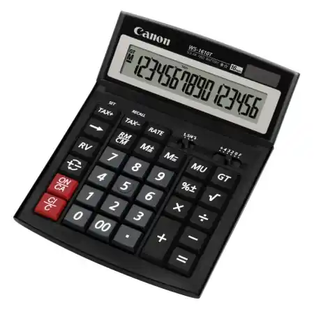 Calculator birou Canon WS-1610T, 16 digiti, display LCD, alimentare solara si baterie, functie tax. Reducere specială