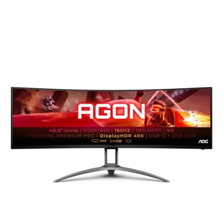 MONITOR AOC AG493UCX2 48.8 inch, Panel Type: VA, Backlight: WLED ,Resolution: 5120x1440, Aspect Ratio: 32:9, Refresh Rate:165Hz, Responsetime GtG: 4ms, Brightness: 400 cd/m², Contrast (static): 3000:1,Contrast (dynamic): 80M:1, Viewing angle: 178º(R/L), Vezi acum