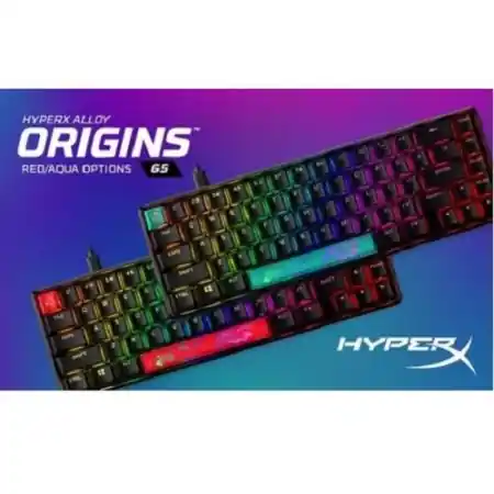 Tastatura HP HyperX Alloy 65 AUQ, Tastatura mecanica, Cablu USB Type-C detasabil, Iluminare RGB, Anti-Ghosting, HyperX RED, Neagra Cel mai vândut