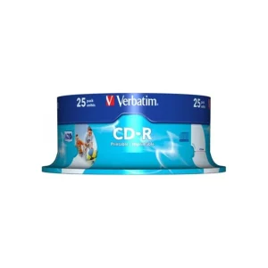CD-R VERBATIM700MB, 80min, viteza 52x,25 buc, spindle, printabil, "AZO Wide Inkjet Printable" "43439/261909" Reduceri
