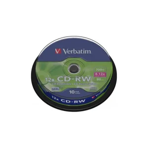 CD-RW VERBATIM700MB, 80min, viteza 8-12x,10 buc, spindle, "43480" Bestseller
