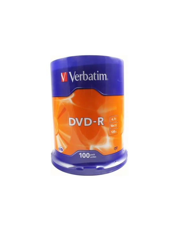 DVD-R VERBATIM4.7GB, 120min, viteza 16x, 100 buc, Single Layer, spindle, "Matt Silver" "43549" Livrare expres