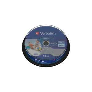 BD-R VERBATIM25GB, viteza 6x, 10 buc, Single Layer, spindle, printabil, "Wide Inkjet Printable" "43804" Transport gratuit