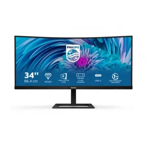Monitor 34 PHILIPS 346E2CUAE QHD 3440*1440 100 Hz 300 cd/mp 21:9 Anti-Glare 3H Haze 25% WLED VA 3000:1 Flicker-fr Cel mai vândut