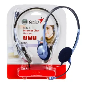 CASTI Genius, "HS-02B", cu fir, standard, utilizare multimedia, microfon pe brat, conectare prin Jack 3.5 mm x 2, albastru, "317 Ultima șansă
