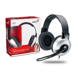 CASTI Genius, "HS-05A", cu fir, gaming, utilizare multimedia, microfon pe brat, conectare prin Jack 3.5 mm x 2, negru / argintiu Ofertă exclusivă