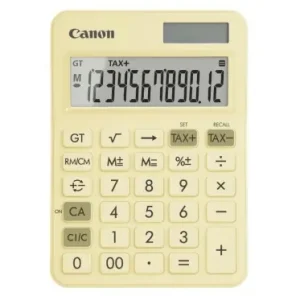 """Calculator birou Canon LS-125KB-PYL, Pastel Yellow, 12 digits, 29 keys, dual power, M+, M-,RM/CM, Tax+, Tax-""" Transport gratuit