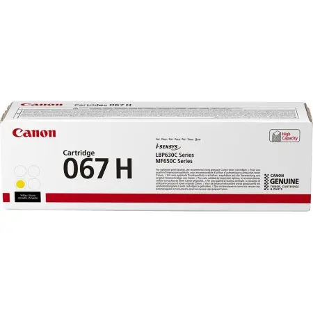 Toner Canon CRG067HY, Galben, capacitate 2350 pagini, pentru LBP-631 / LBP-631-cw / LBP-633 / LBP-633cdw / CRG-067Y / CRG067Y / MF-651 / MF- 651cw / MF-655 / MF-655cdw / MF-657 / MF-657cdw. Ofertă de sezon