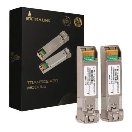 Extralink SFP28 25G 2-Pack SFP28 Module 25Gbps LC/UPC Duplex 1310nm 10km single mode DOM Comandă acum