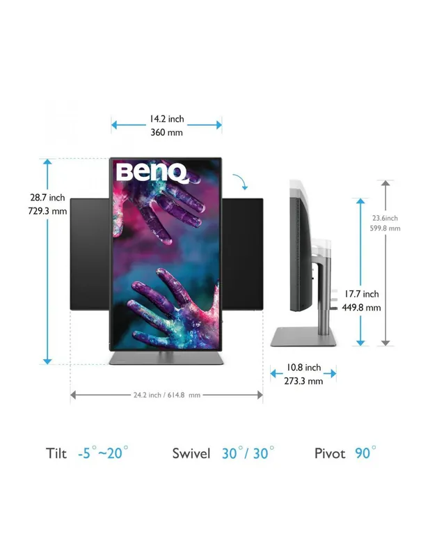 Preț promoțional Monitor BenQ 27" PD2725U, IPS, iluminare de fundal cu leduri, 4K 3840x2160, 250 cd/ mp, max 400 cd/ mp, HDR10,VESA DisplayHDR 40