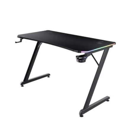 Cel mai vândut Birou gaming Trust GXT 709 Luminus, iluminare RGB, greutate 15.5 kg, greutate maxima 150 kg, negru