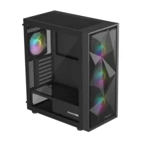 Carcasa GENESIS DIAXID 605 Mid Tower ARGB NEGRU, Tempered Glass, Sloturi Expansiune 7, Drive Bays: 2x3.5" 3x2.5", Ventilatoare Suportate: 8 (spate: 1x120mm, fata: 3x120mm sau 3x140mm, sus: 2x120mm sau 2x140mm, jos: 2x120mm), Ventilatoare Incluse: 4 Ofertă limitată