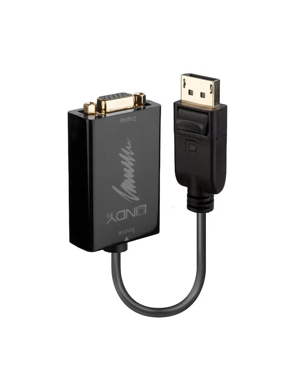 Noutate Adaptor Activ Lindy LY-41006, DisplayPort to VGA, negru