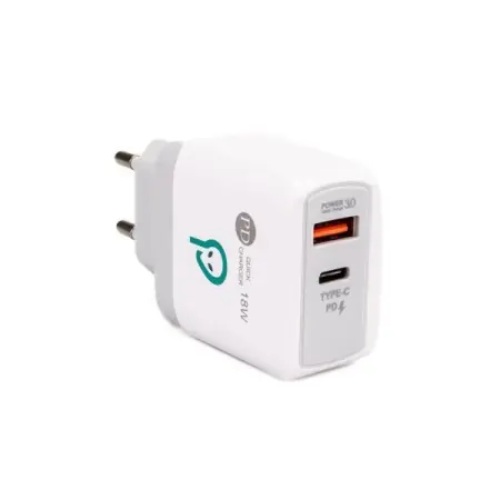 Alim. retea Spacer QC USB-A&C 18W, alb Transport gratuit