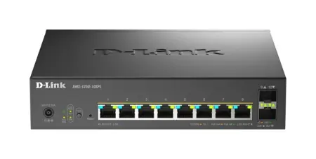 Switch D-Link DMS-1250-10SPL, 8 porturi Gigabit, 2 porturi SFP+, Protocol 802.3bt+802.3af/at, rackabil Promoție