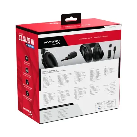 Livrare rapidă Casti gaming HyperX Cloud III S Black-Red, autonomie pana la 120 ore, timp incarcare 5 ore, DTS Headphone:X Spatial Audio, drivere 53mm, microfon detasabil cu metal mesh, noise cancelling si indicator LED, jack 3,5mm/USB-C/USB-A, cupe cu spuma cu
