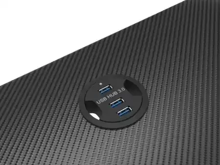 Ultima șansă Birou gaming Genesis Holm 200, material MDF, greutate maxima suportata 55kg, 3 x porturi USB 3.0, iluminare RGB, management cabluri, ,negru