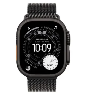 Apple Watch Ultra 3 GPS + Cellular 49mm Black Titanium Case with Black Titanium Milanese Loop - Medium Super ofertă